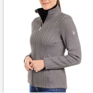 Spyder Major Cable Stryke Gray Sweater Jacket - Size Small